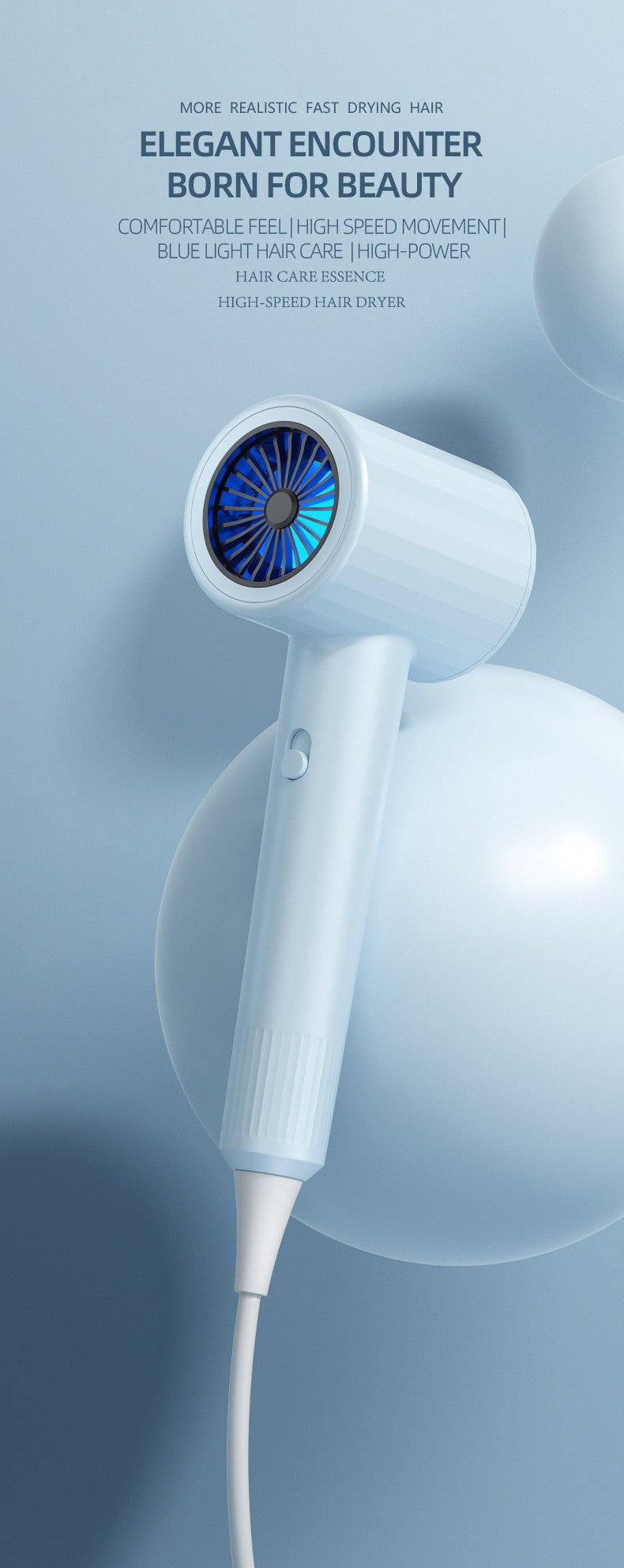 Mini secador de cabelo dobrável 750W com bolsa de transporte Anion de ar quente