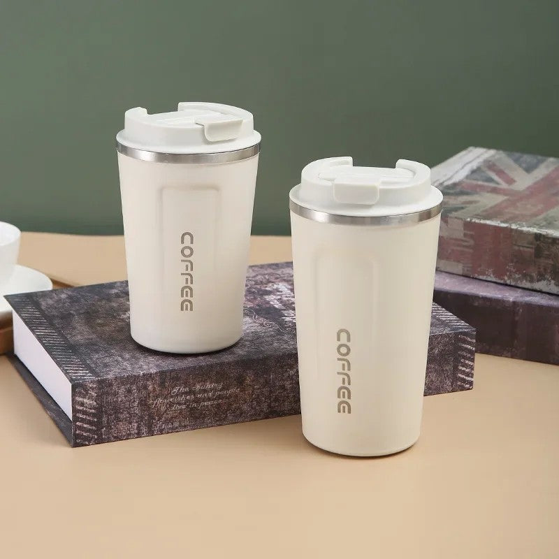 Caneca térmica de aço inoxidável 380/510ml, garrafa térmica para café, águ