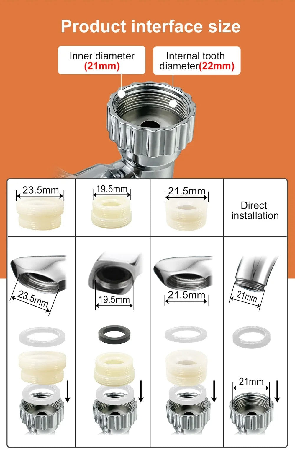 Universal 1080 ° Rotação torneiras extensor pulverizador cabeça cozinha robô braço extensão torneira aerador misturador bubbler água bico