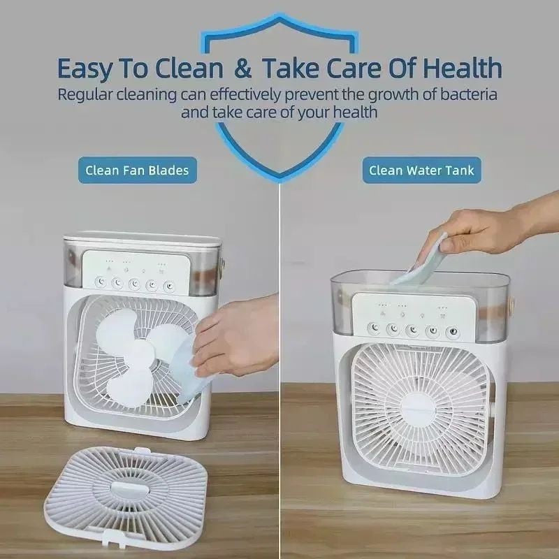 Novo ventilador de ar condicionado 3 em 1 mini refrigerador de ar led night ligh