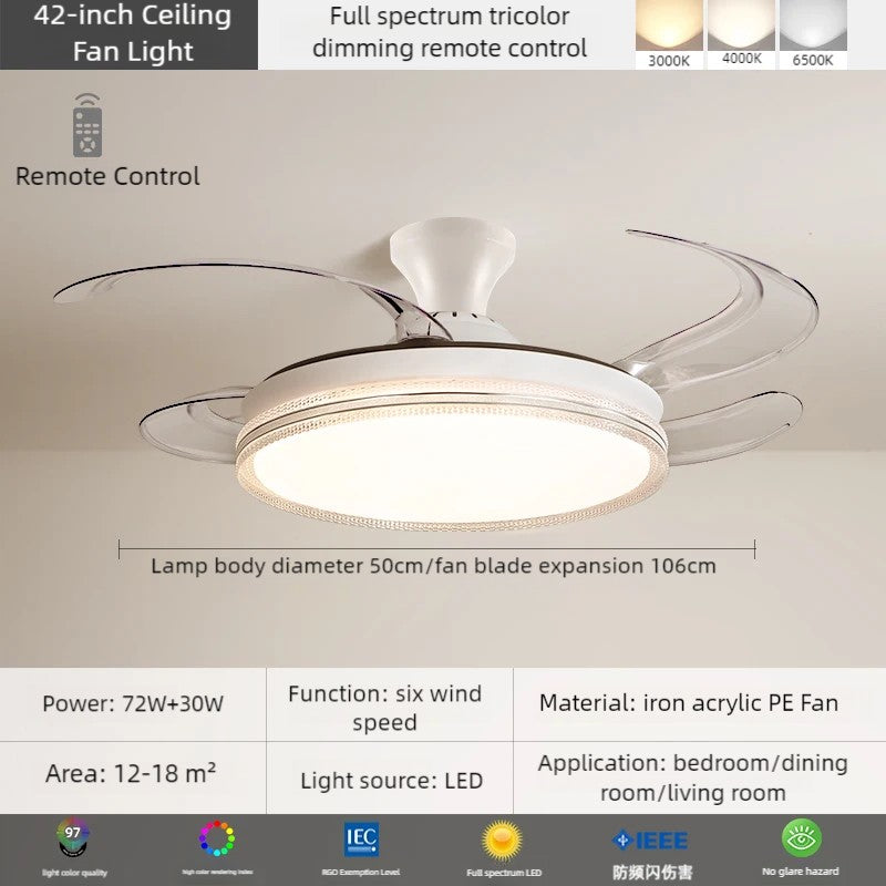 Moderno nórdico led ventiladores de teto com luzes decoração para casa vento