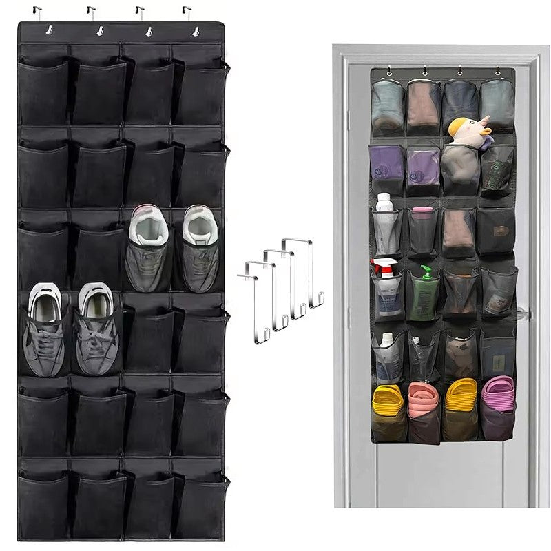 Organizador de sapatos sobre a porta, 24 grandes bolsas de malha complicadas, su
