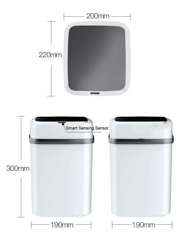 13L Casa Cozinha Sala de estar Banheiro Sensor Inteligente Touchless Tampa Abert