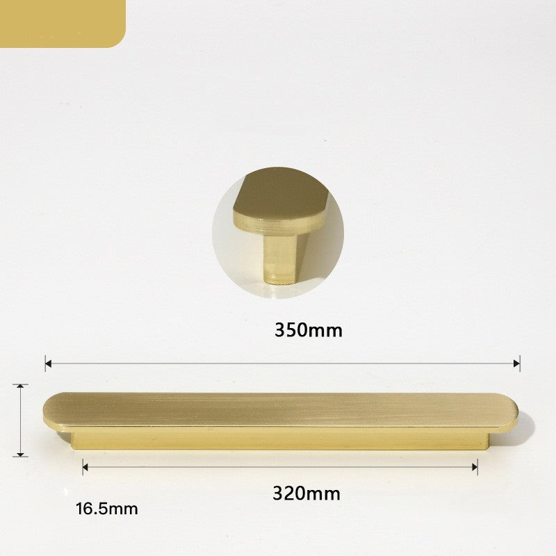 KK & FING-Long Ouro Escovado Maçanetas Móveis, Liga de Alumínio, Armário