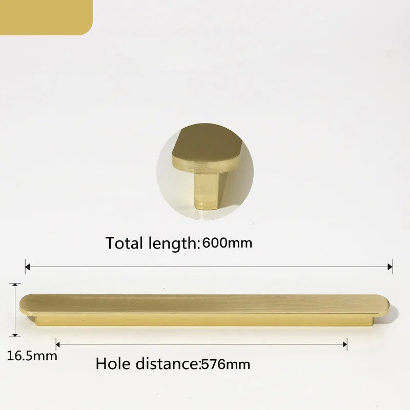 KK & FING-Long Ouro Escovado Maçanetas Móveis, Liga de Alumínio, Armário