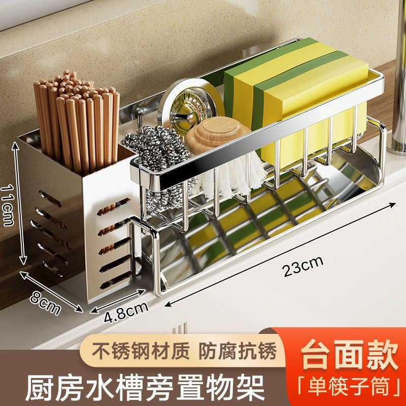 Rack de armazenamento multifuncional para bancada de pia de cozinha