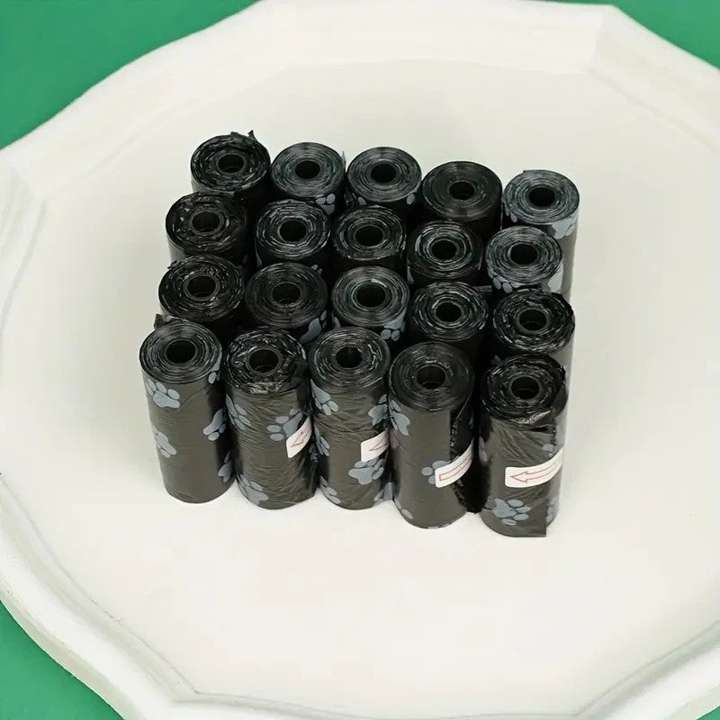 10 rolos de sacos de lixo para animais de estimação com estampa de pata, sacos