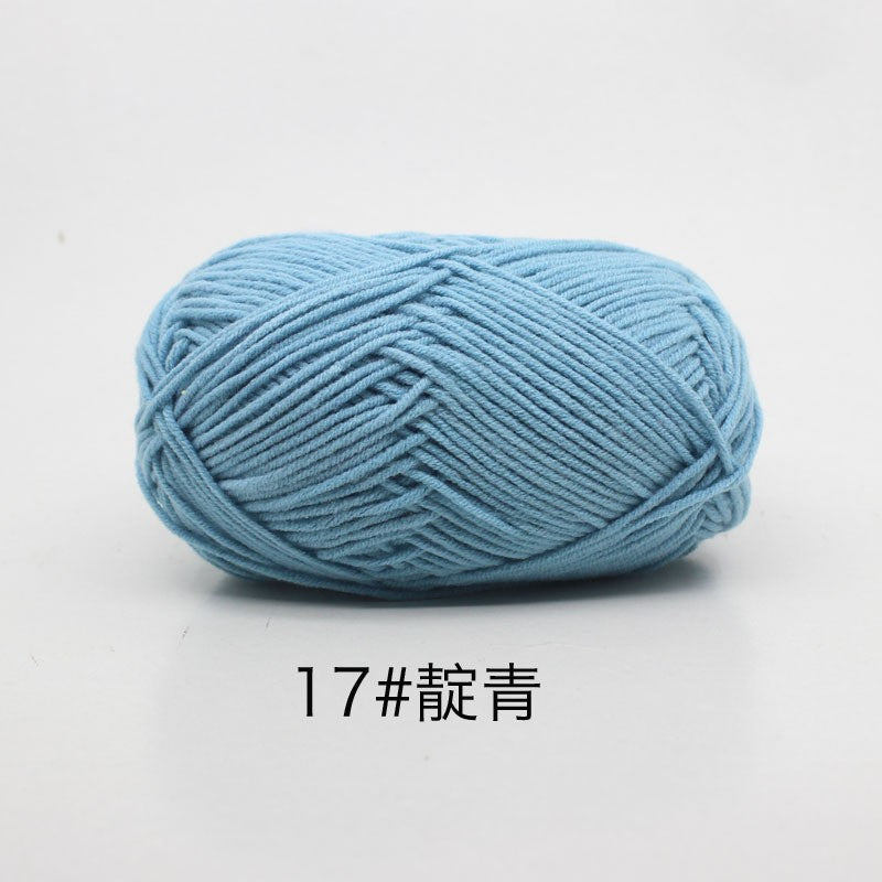 40-50 g/conjunto 4 camadas de algodão de leite (80%) fio de tricô bordado ting