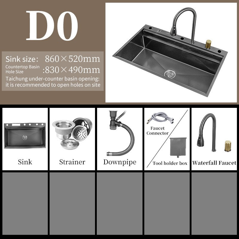 Torneira De Cachoeira De Aço 304, Pia De Cozinha Grande Slot Único, Torneira n