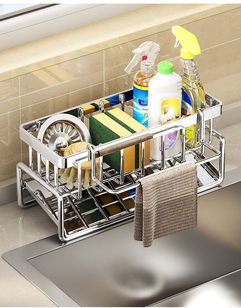 Rack de armazenamento multifuncional para bancada de pia de cozinha