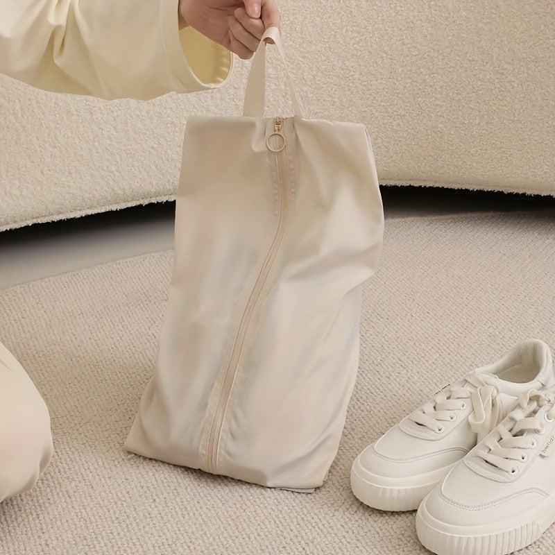 Bolsa leve para armazenamento de sapatos com alça, fecho com zíper e costura r