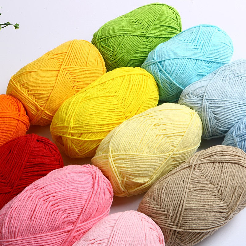 40-50 g/conjunto 4 camadas de algodão de leite (80%) fio de tricô bordado ting