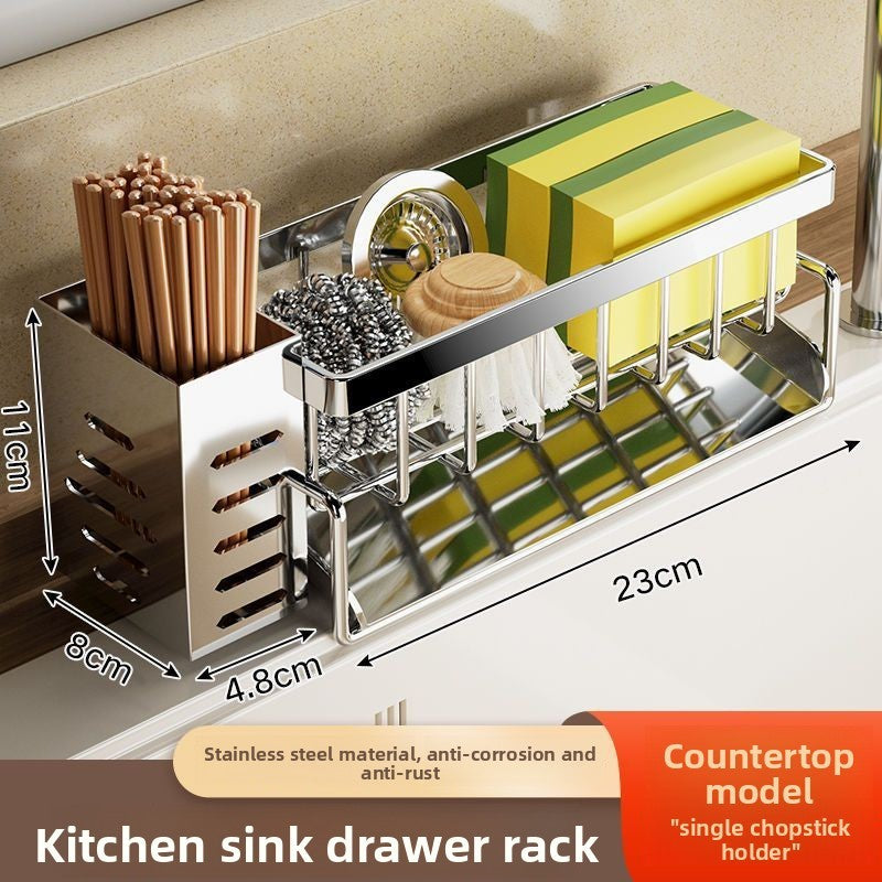 Rack de armazenamento multifuncional para bancada de pia de cozinha