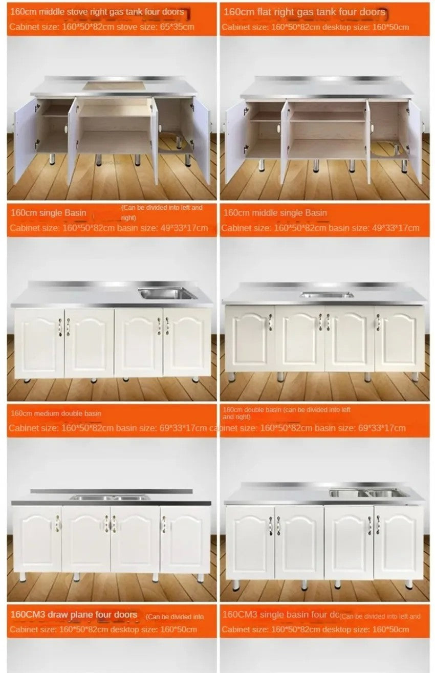 Pias de cozinha modernas de aço inoxidável, pia de lavar louça, armário de c