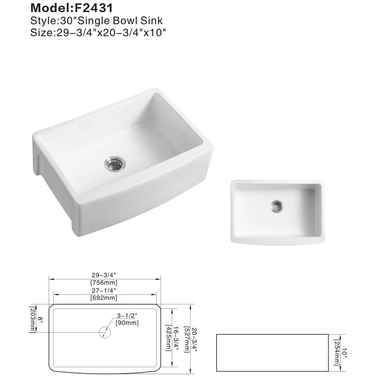 Pia de cerâmica americana retrô, pia de bancada, pia grande embutida de cozinh