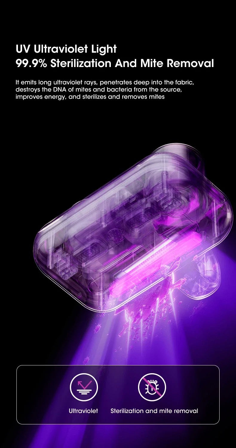 2024 10kpa uv removedor de ácaros novo colchão descartável sem fio aspirador