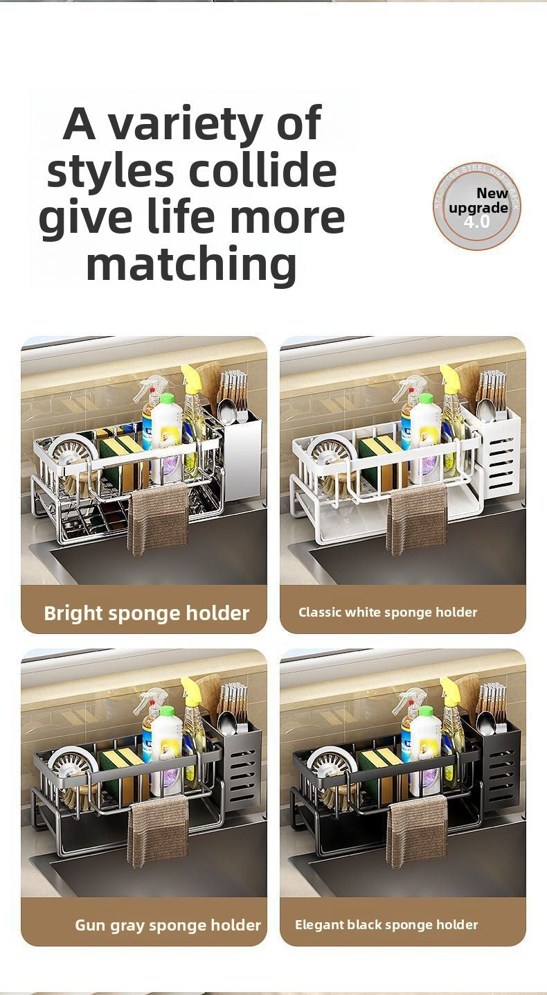 Rack de armazenamento multifuncional para bancada de pia de cozinha