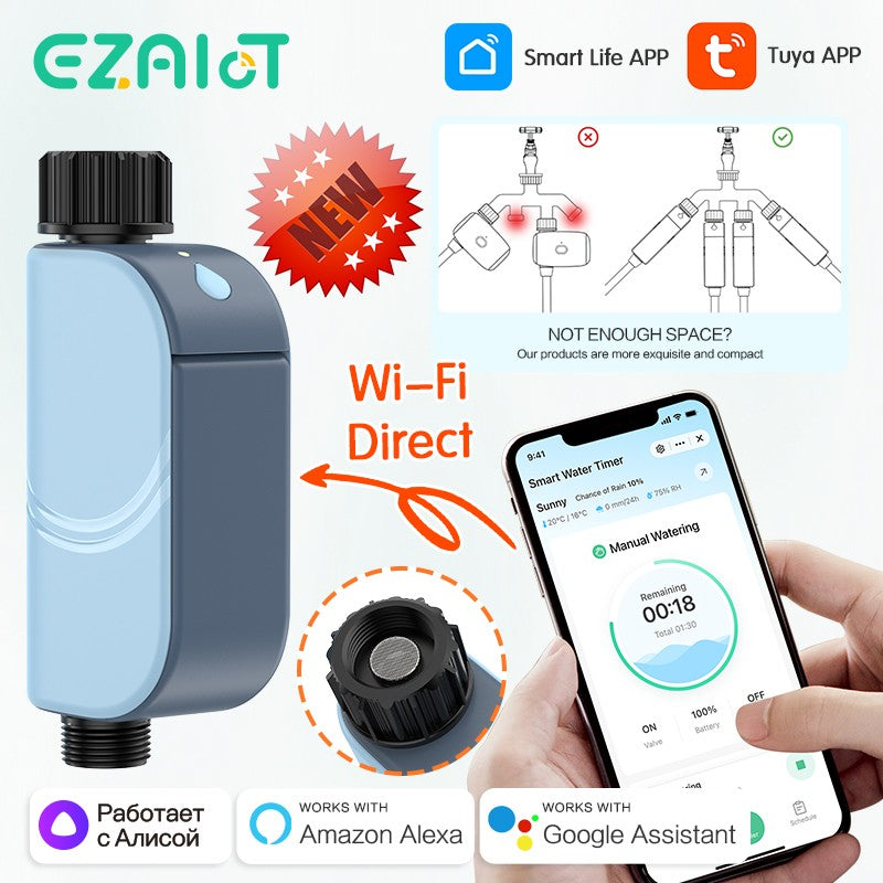 Inteligente wi fi jardim rega temporizador tuya sprinkler automático sistema de