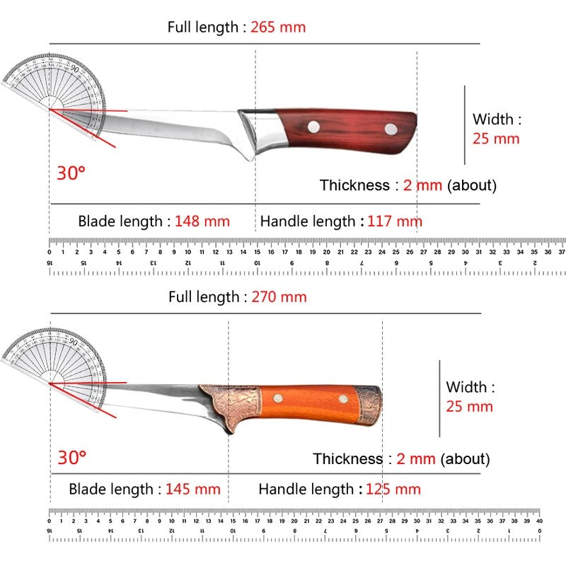 Faca de desossa de aço inoxidável, faca de cozinha, cutelo, carne, frutas, pei