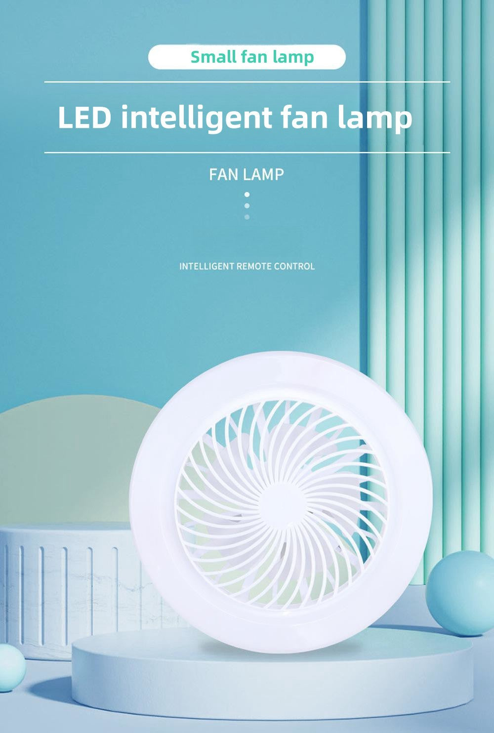 Ventilador de teto inteligente 3 em 1 com lâmpada de iluminação com controle