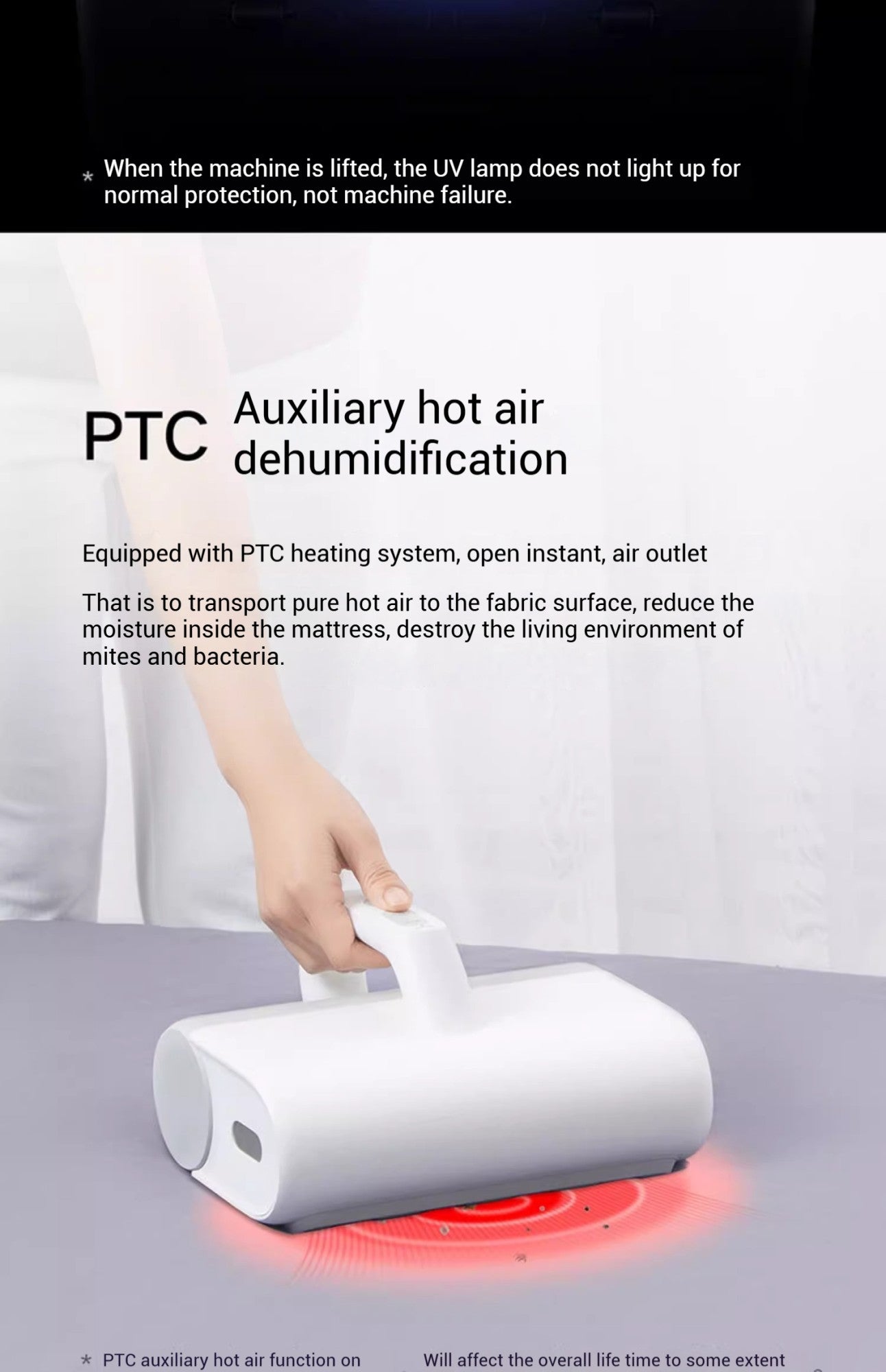 Xiaomi mijia removedor de ácaros sem fio escova esterilização uv 16kpa instru