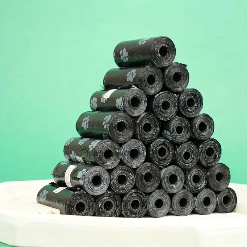 10 rolos de sacos de lixo para animais de estimação com estampa de pata, sacos