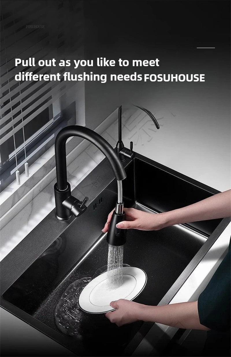 Pia de cozinha de aço inoxidável 304 espessada, grande capacidade, tigela úni