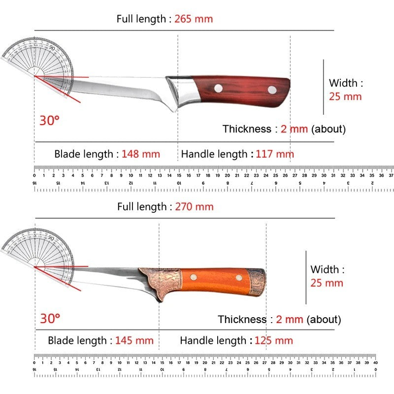 Faca de desossa de aço inoxidável, faca de cozinha, cutelo, carne, frutas, pei