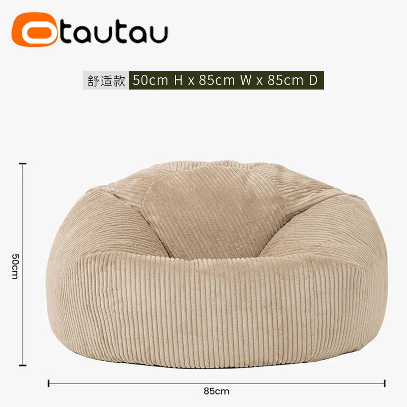 Otautau flanela/veludo saco de feijão capa de cadeira sem enchimento piso beanb