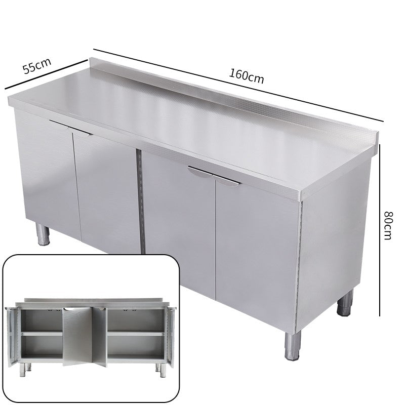 Armário de pia de aço inoxidável integrado de cozinha, armário, fogão, mesa