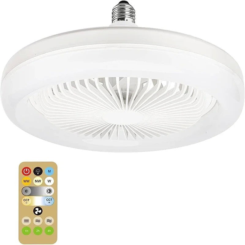 Ventilador de teto inteligente 3 em 1 com lâmpada de iluminação com controle