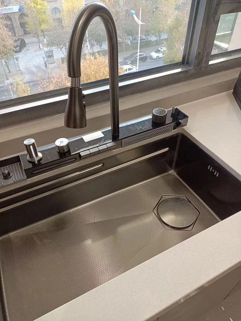 Pias de cozinha inteligentes com slot único para apartamentos, pias multifuncio