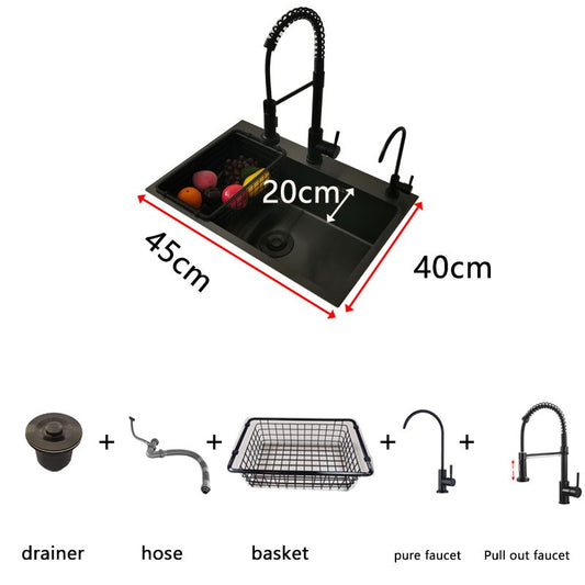Pia de cozinha em aço inoxidável sem costura, Bacia de lavagem vegetal sob mon