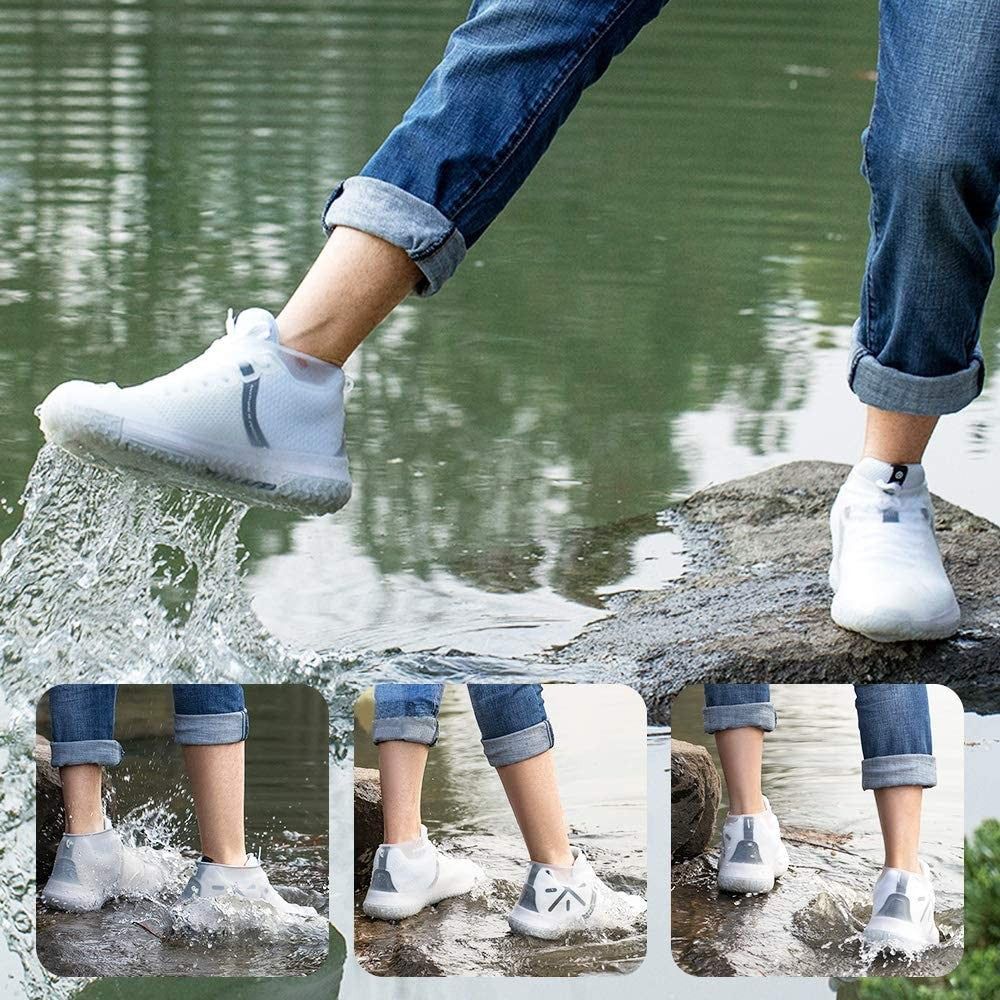 Capa reutilizável para sapatos de chuva, à prova d'água, silicone, uso ao