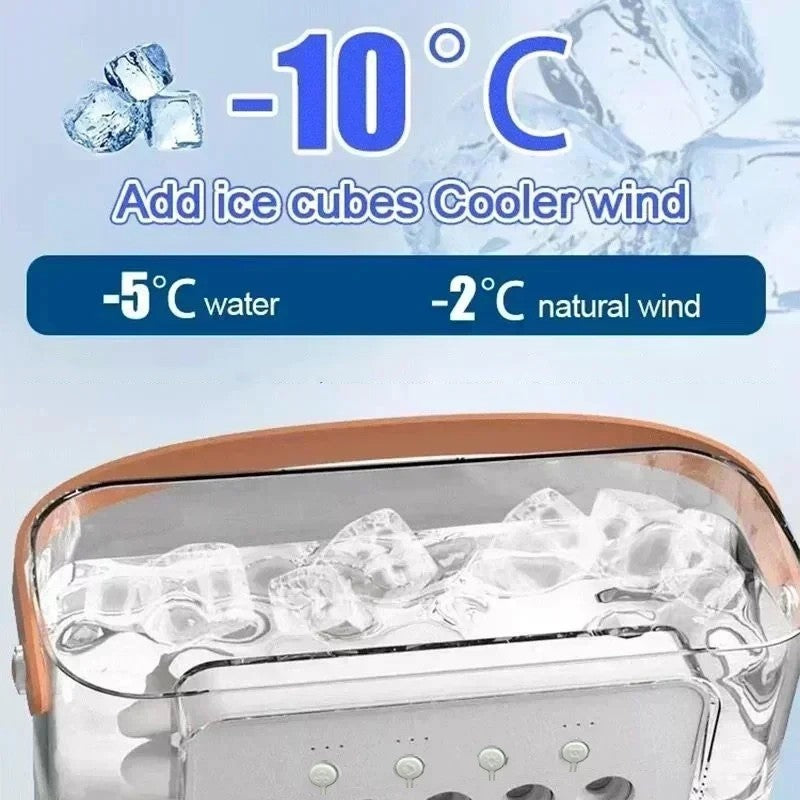Ventilador com umidificador portátil de luz noturna LED - Mini refrigerador de