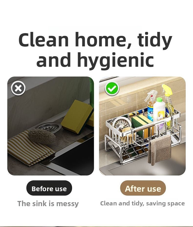 Rack de armazenamento multifuncional para bancada de pia de cozinha