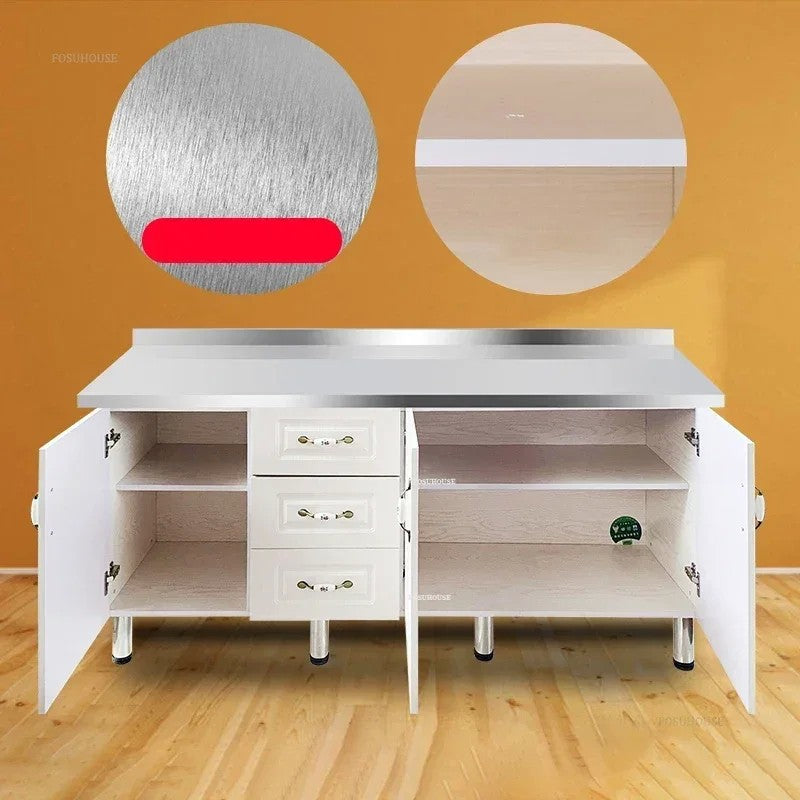 Pias de cozinha modernas de aço inoxidável, pia de lavar louça, armário de c