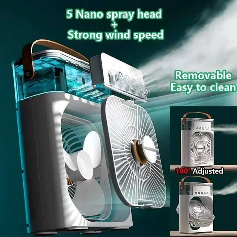Novo ventilador de ar condicionado 3 em 1 mini refrigerador de ar led night ligh