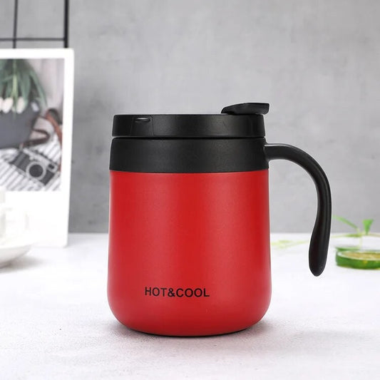 Caneca de café isolada de 350/500ml com alça, caneca isolada de aço inoxidáv