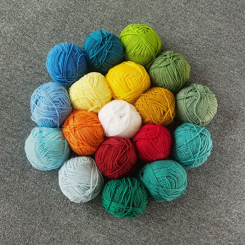 40-50 g/conjunto 4 camadas de algodão de leite (80%) fio de tricô bordado ting