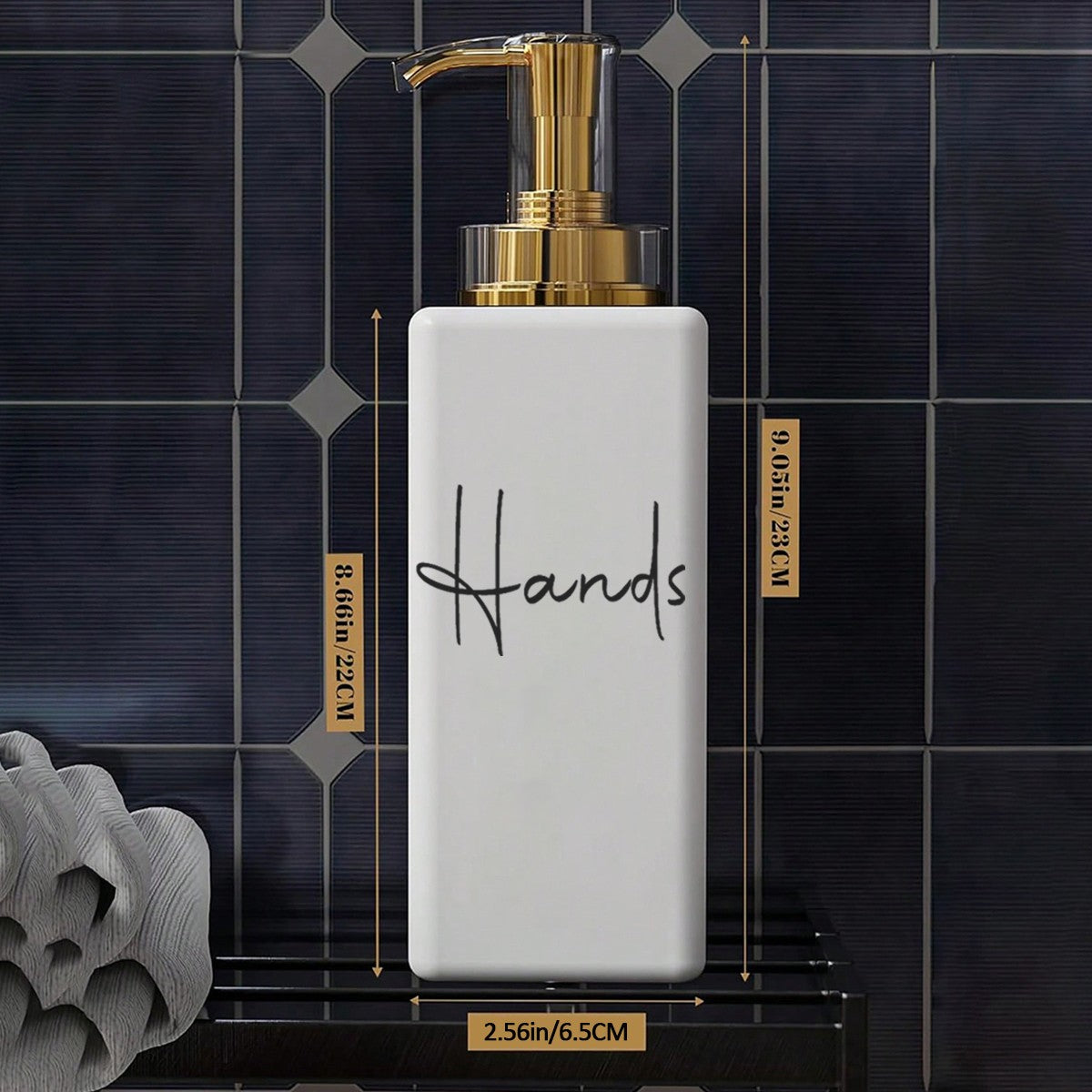 Conjunto de dispensador de sabão para mãos e pratos, formato quadrado, garrafa