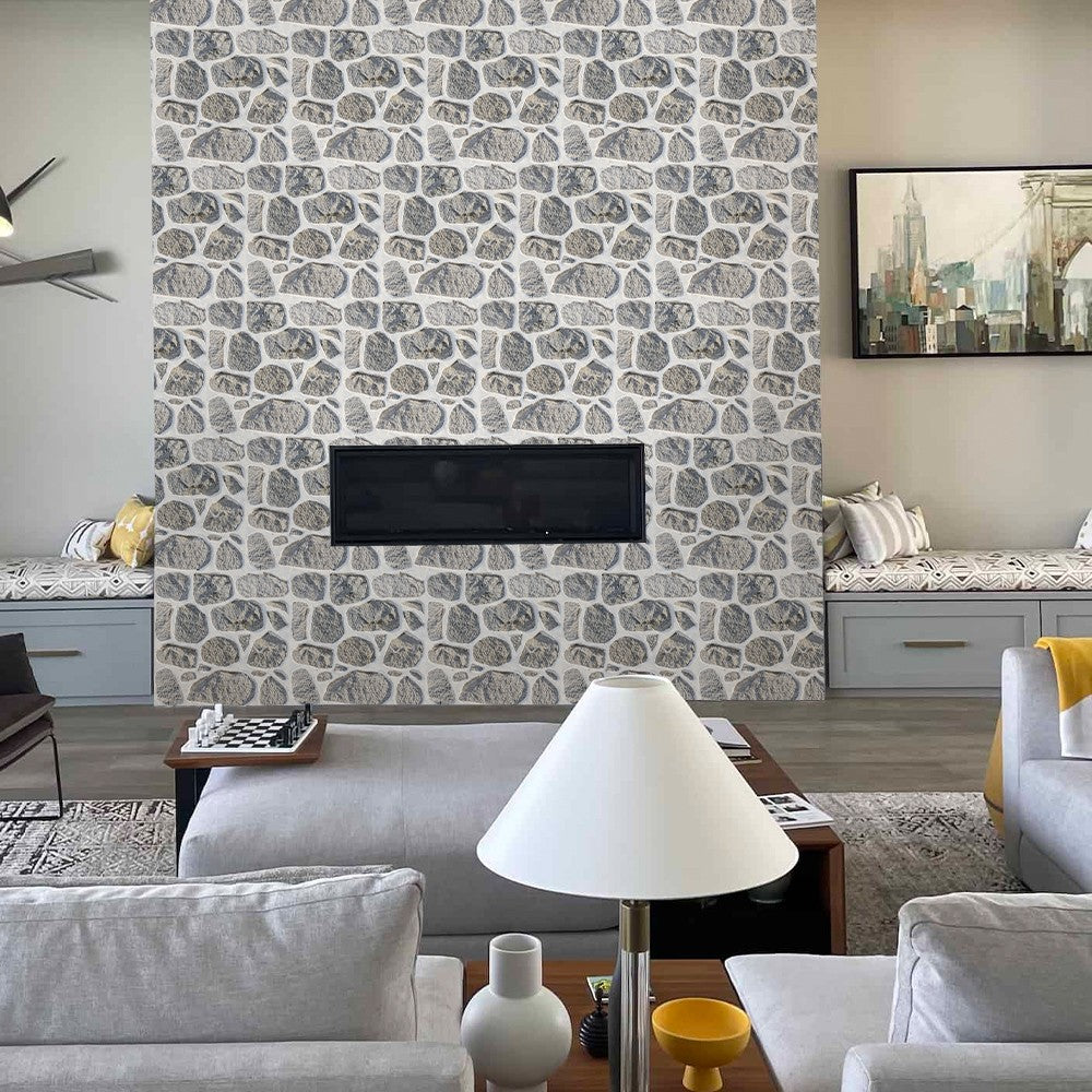 Painéis de parede de pedra falsa 3D, Peel and Stick Tile, Adesivo decorativo de