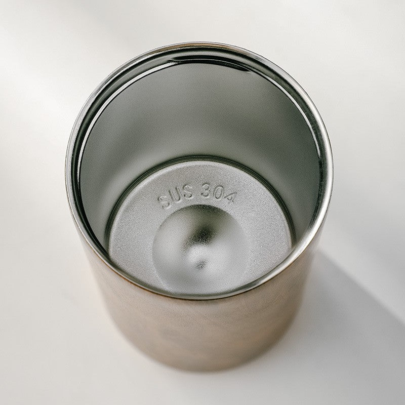 Copo de café térmico de grão de madeira Padrão Caneca de viagem Vácuo isola