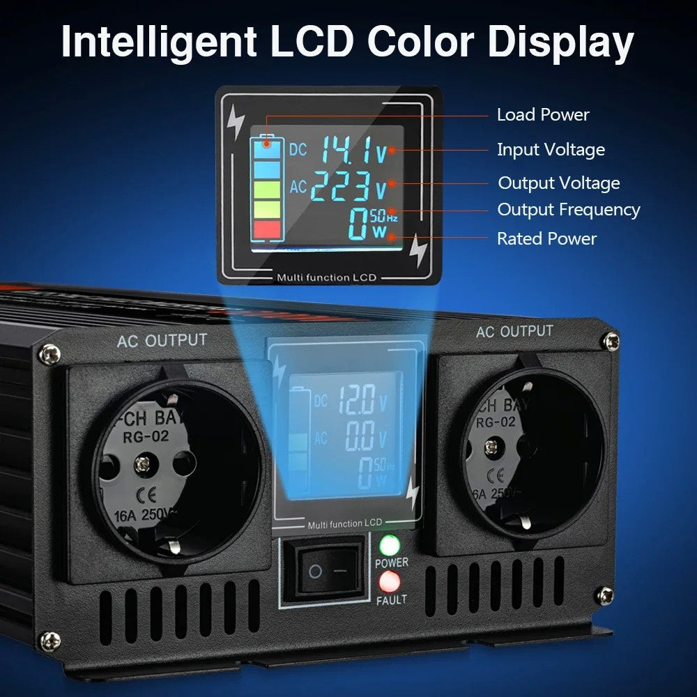 Inversor Solar de Onda Senoidal Pura, Conversor de Energia de Tensão, Tomada du