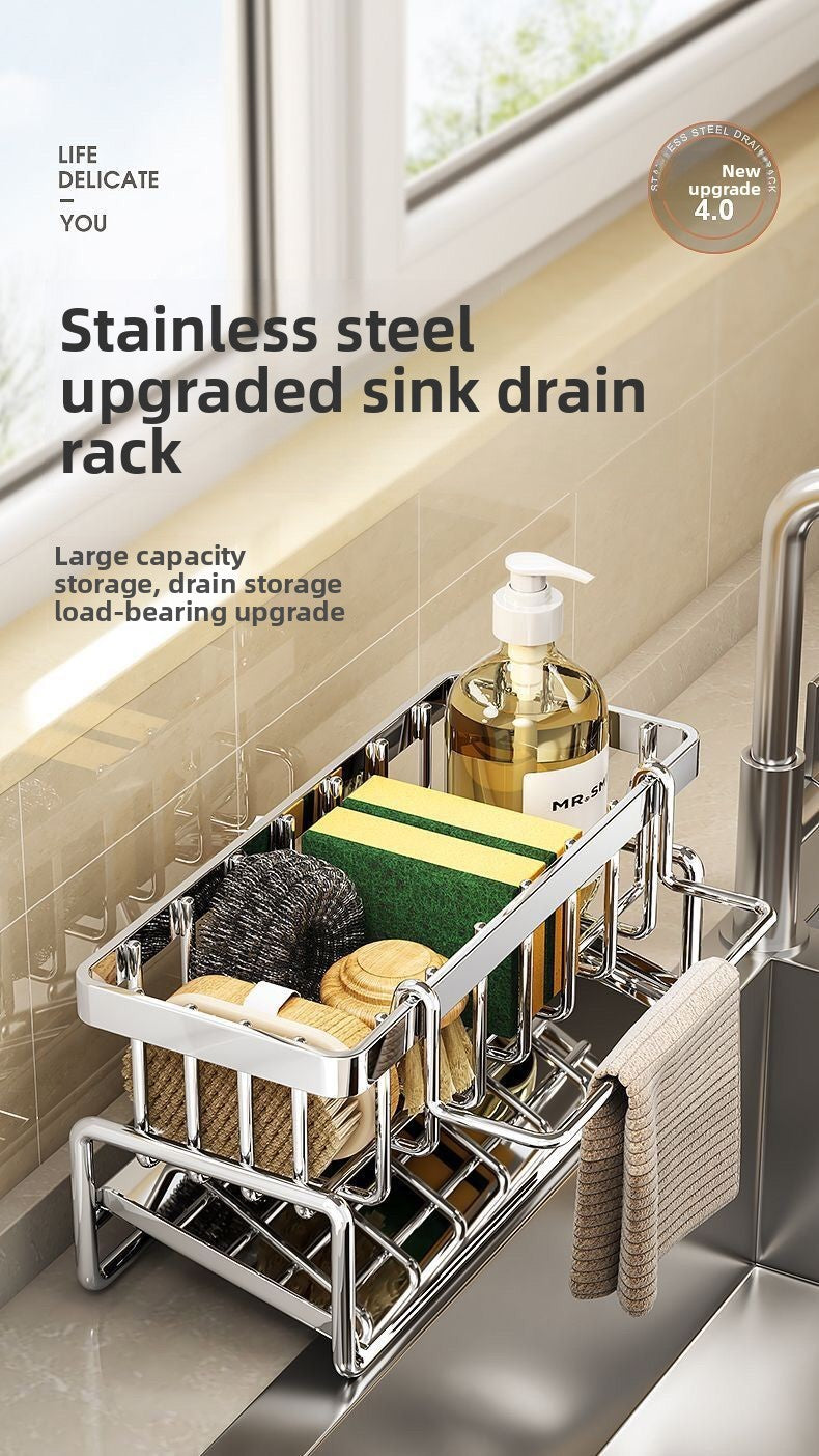 Rack de armazenamento multifuncional para bancada de pia de cozinha