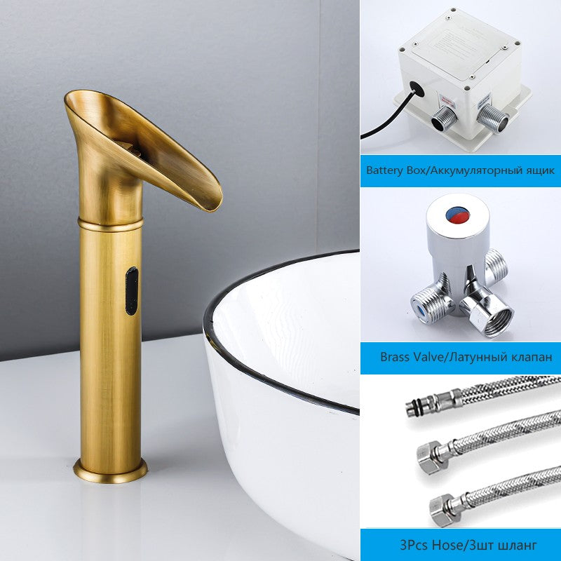 OXG Latão Sensor Inteligente Cachoeira LED Torneira Da Bacia, Sensor Automátic
