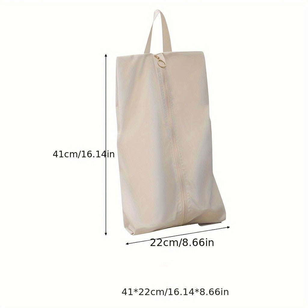 Bolsa leve para armazenamento de sapatos com alça, fecho com zíper e costura r