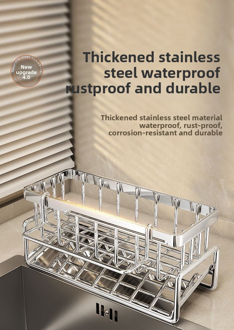 Rack de armazenamento multifuncional para bancada de pia de cozinha