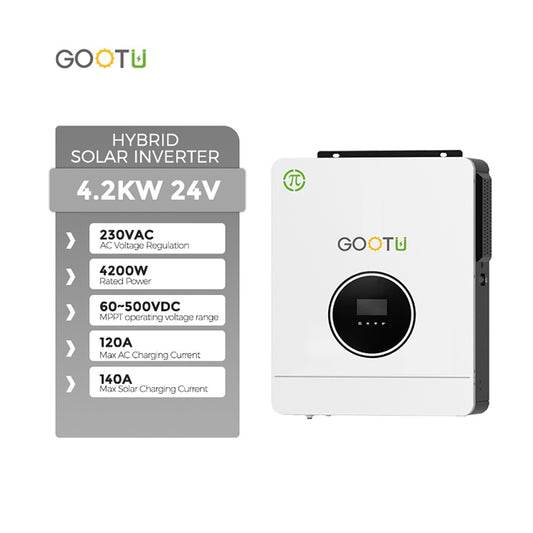 Gootu 6.2kw/10.2kw inversor solar híbrido saída dupla 24v/48v mppt 160a onda s
