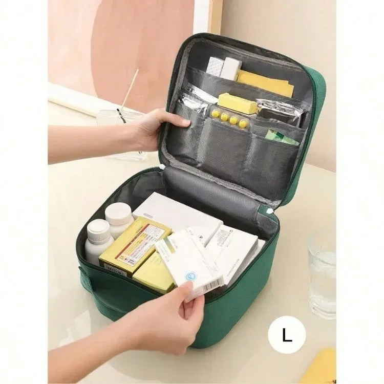 Bolsa médica portátil para viagem, kit de primeiros socorros à prova d'água, grande capacidade, organizador de armazenamento de medicamentos, bolsa de emergência para acampamento
